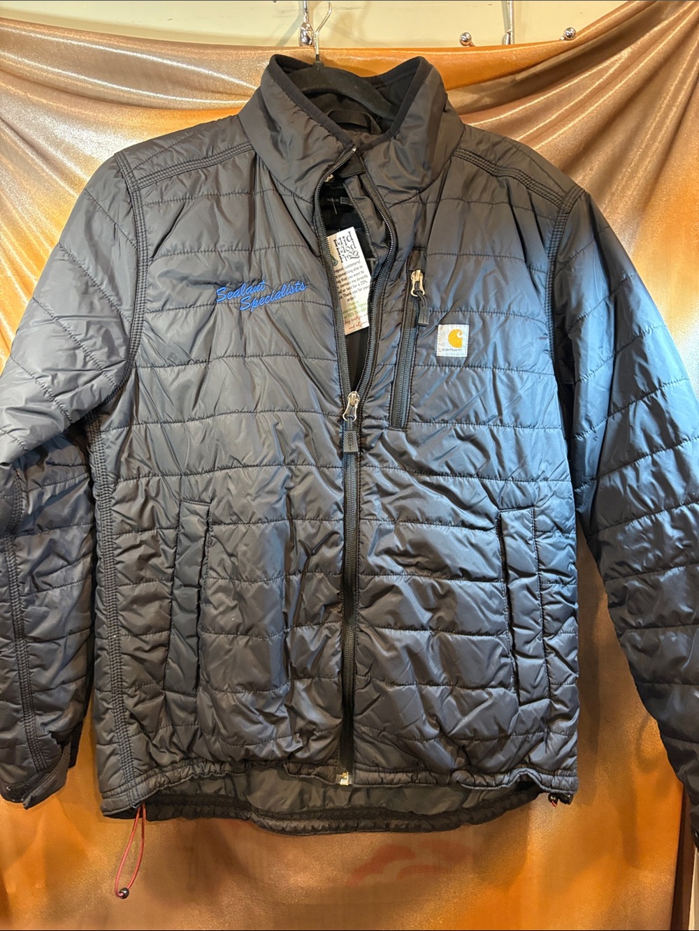 Carhartt Tremco Black Quilted‎ Packable Jacket with Chest Patch. Box TT